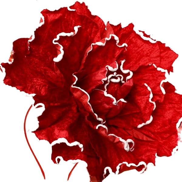 Elegant Red And White Decorative Flower Accent